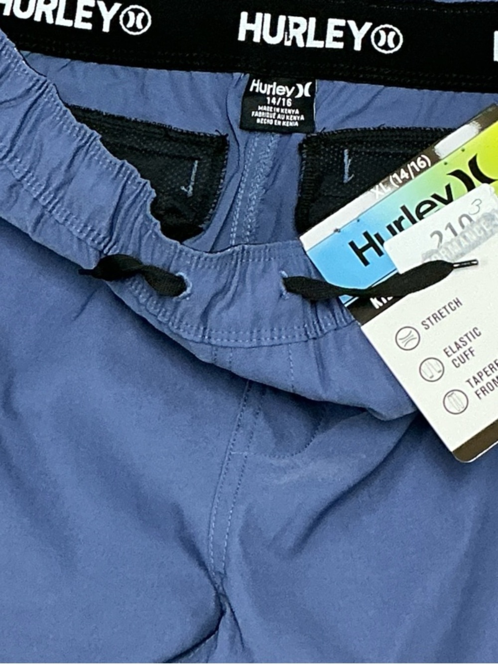 Hurley - NWT - Slate Blue Boys Performance Joggers - Picture 2 of 6
